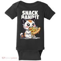 SNACK BANDIT Cute Cat Pizza Baby Bodysuit thumb 0