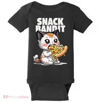 SNACK BANDIT Cute Cat Pizza Baby Bodysuit thumb 0