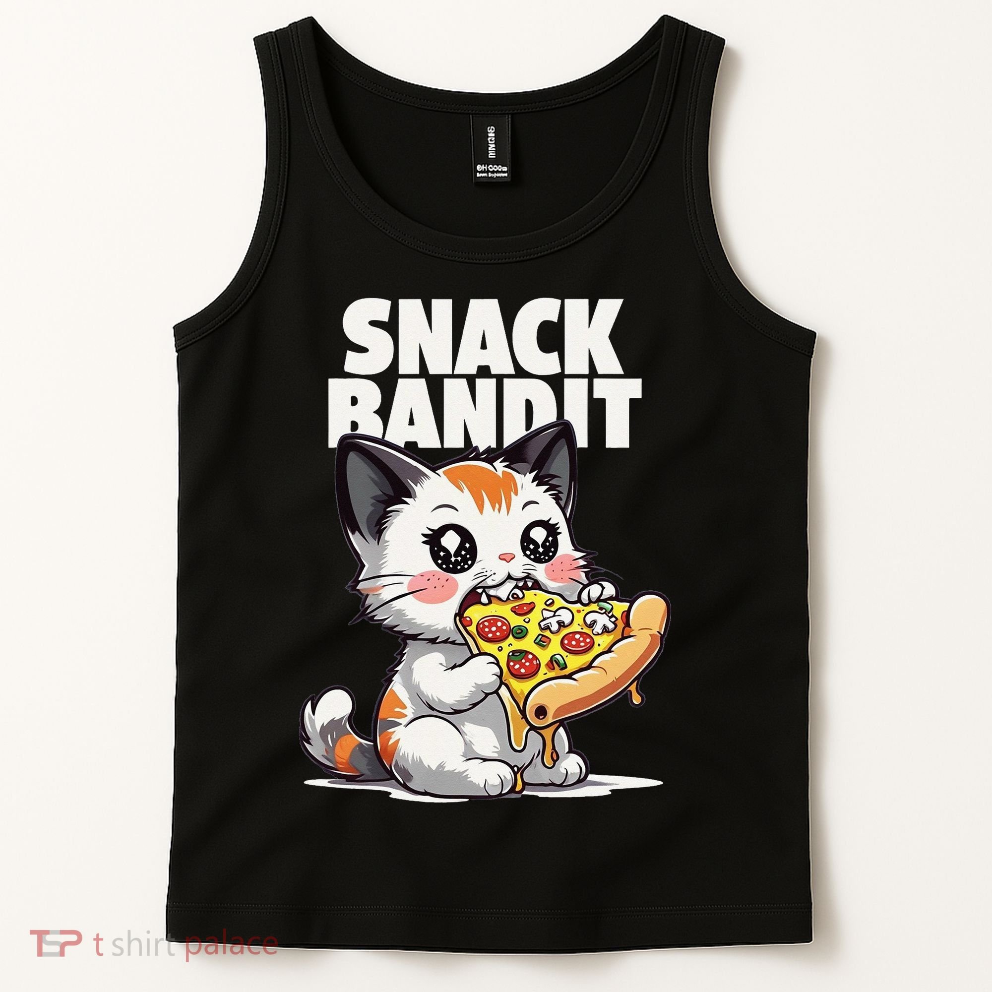 SNACK BANDIT Cute Cat Pizza Tank Top