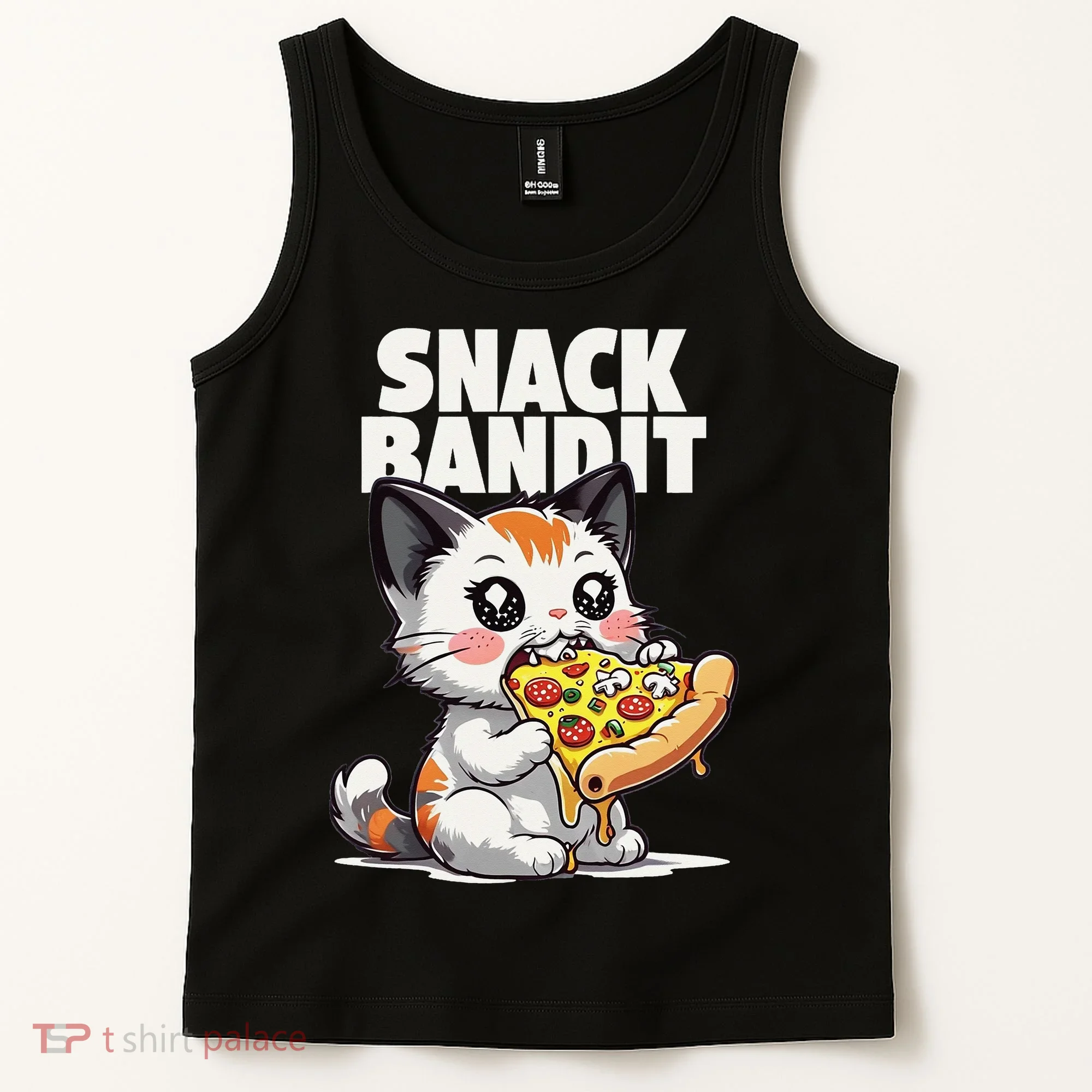 SNACK BANDIT Cute Cat Pizza Tank Top