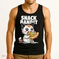 SNACK BANDIT Cute Cat Pizza Tank Top thumb 3