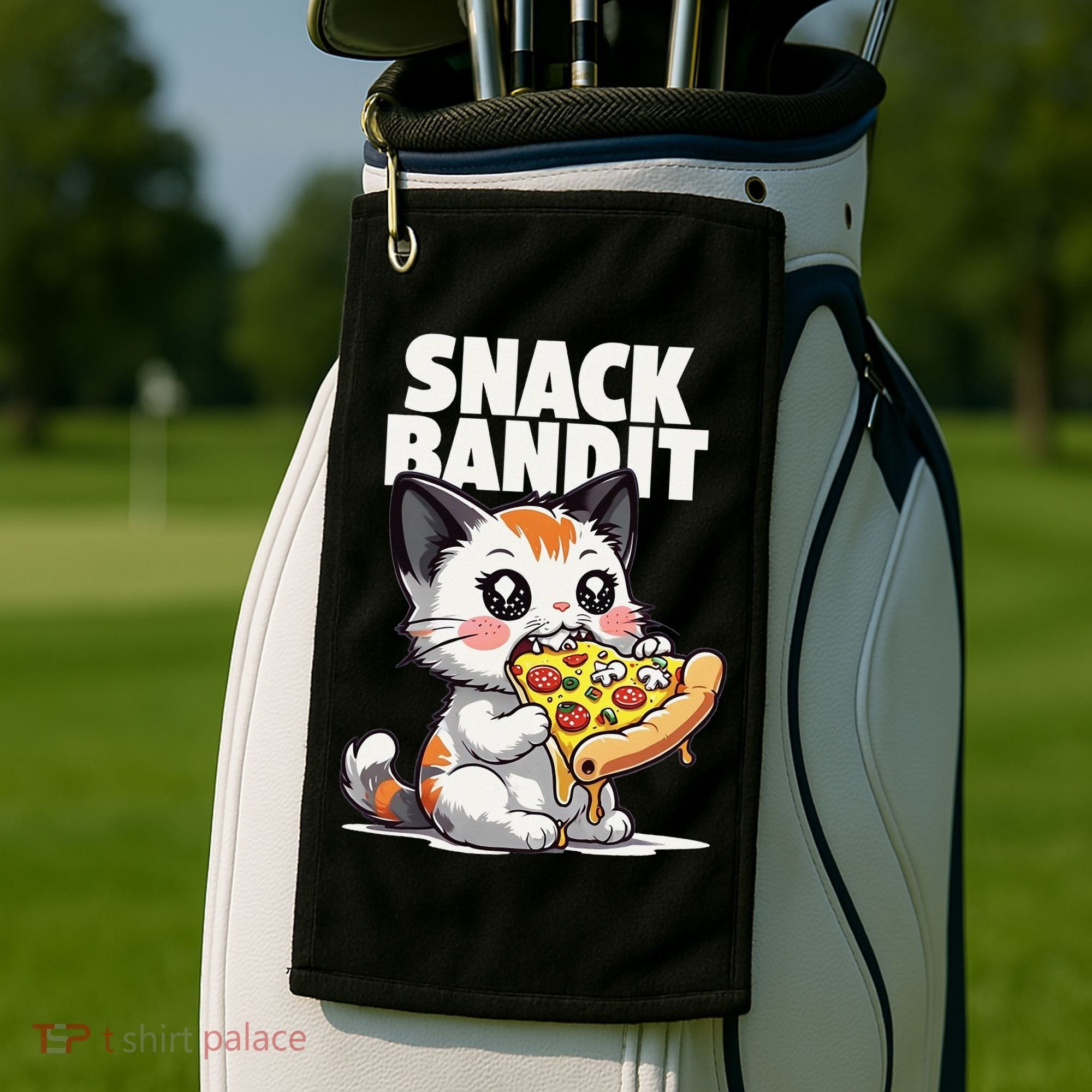 SNACK BANDIT Cute Cat Pizza Golf Towel