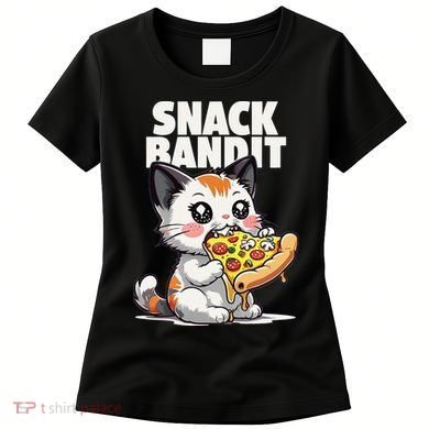 SNACK BANDIT Cute Cat Pizza Women's T-Shirt