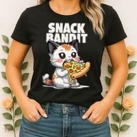 SNACK BANDIT Cute Cat Pizza Women's T-Shirt thumb 2