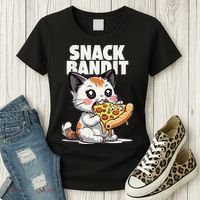 SNACK BANDIT Cute Cat Pizza Women's T-Shirt thumb 3