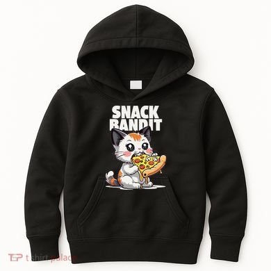 SNACK BANDIT Cute Cat Pizza Kids Hoodie