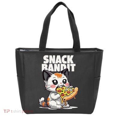 SNACK BANDIT Cute Cat Pizza Tote Bag