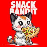 SNACK BANDIT Cute Cat Pizza Santa Hat thumb 1