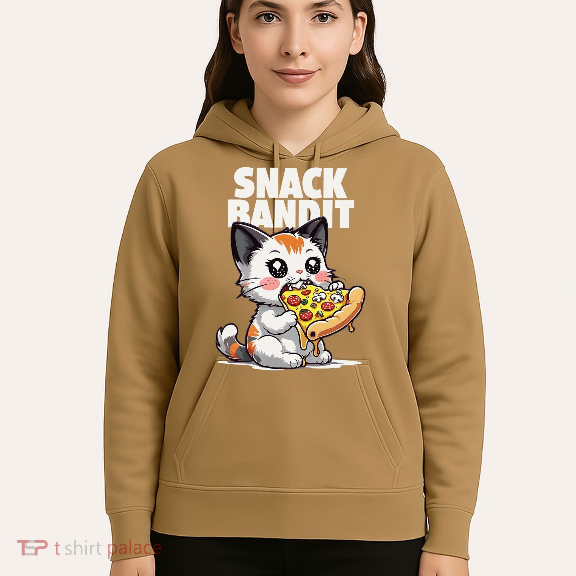SNACK BANDIT Cute Cat Pizza Hoodie
