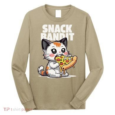 SNACK BANDIT Cute Cat Pizza Long Sleeve Shirt