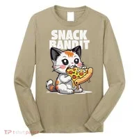 SNACK BANDIT Cute Cat Pizza Long Sleeve Shirt thumb 0