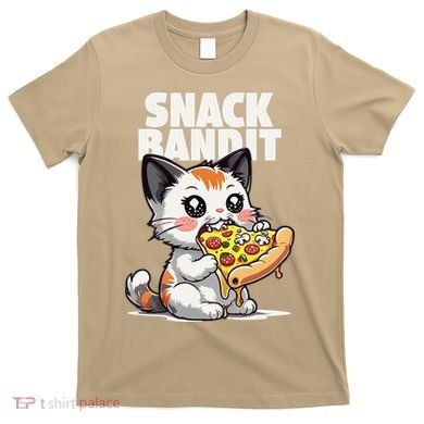 SNACK BANDIT Cute Cat Pizza T-Shirt