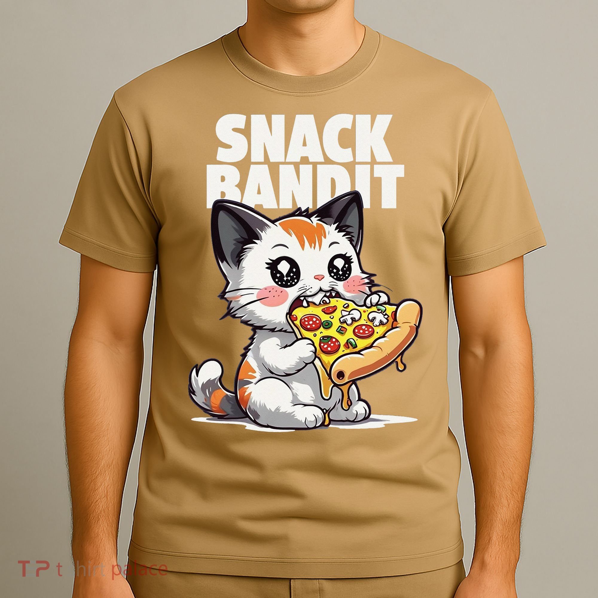 SNACK BANDIT Cute Cat Pizza T-Shirt