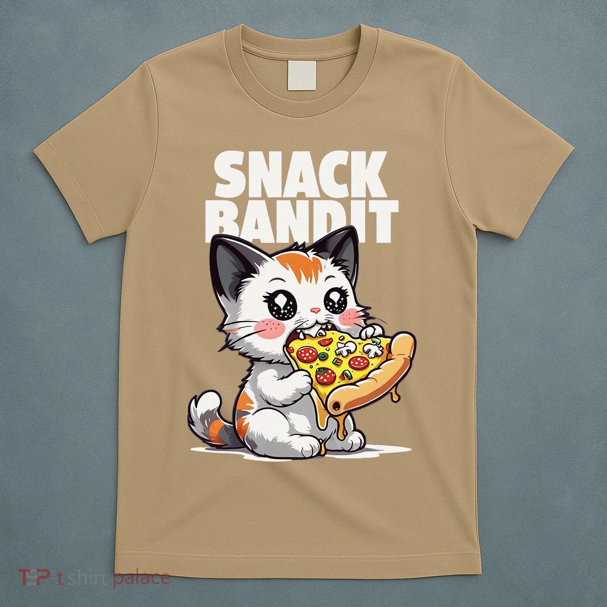 SNACK BANDIT Cute Cat Pizza T-Shirt