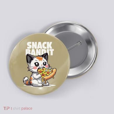 SNACK BANDIT Cute Cat Pizza Button