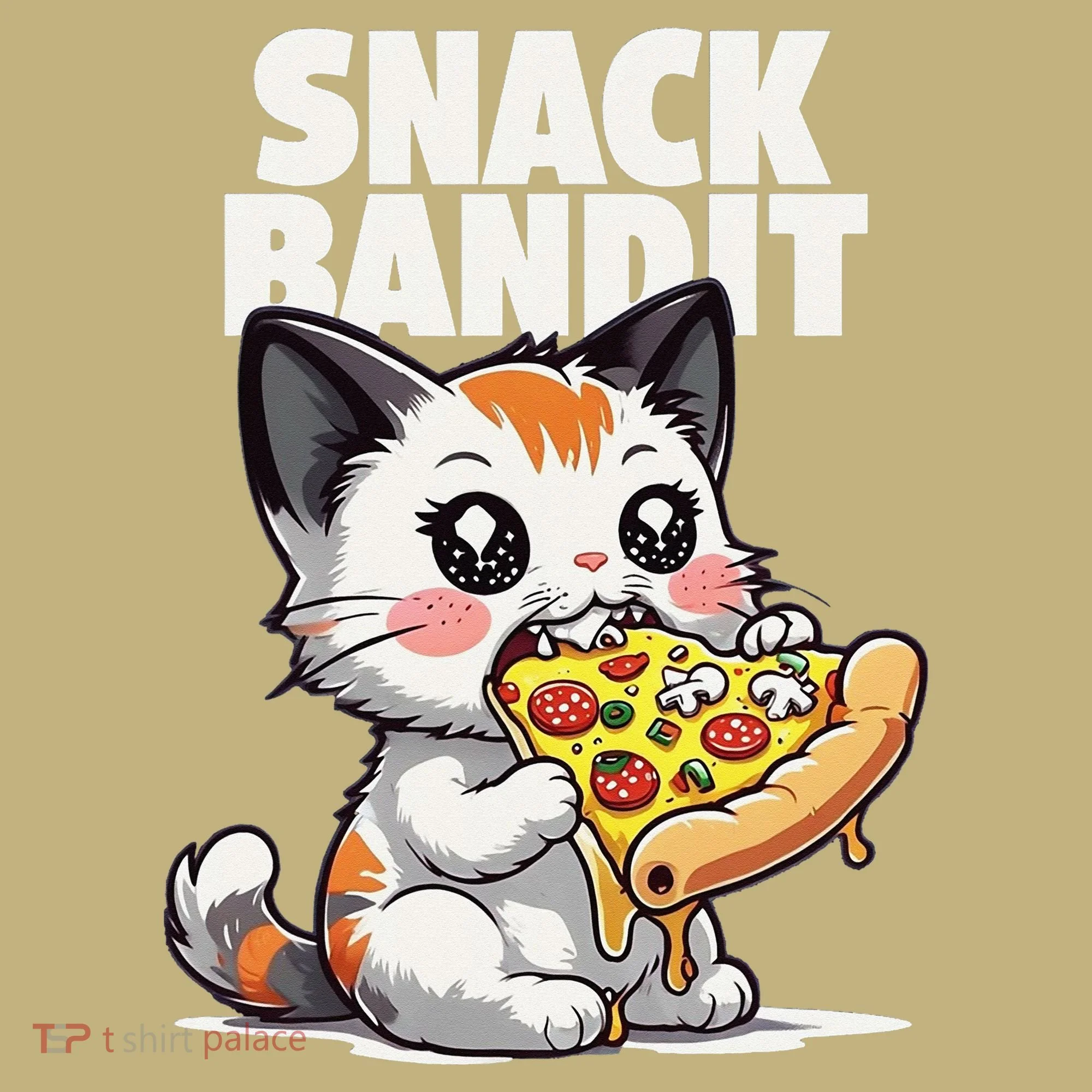 SNACK BANDIT Cute Cat Pizza Button