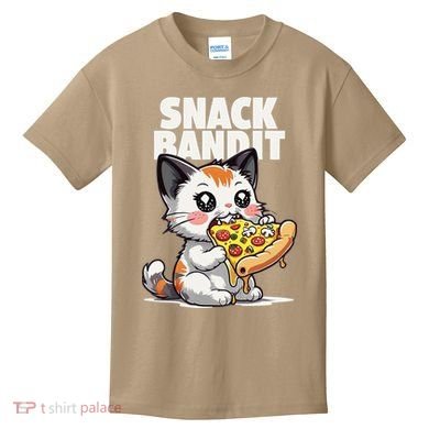 SNACK BANDIT Cute Cat Pizza Kids T-Shirt