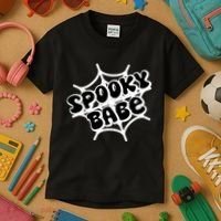Spooky Babe Cute Halloween Party Costume Kids T-Shirt thumb 3