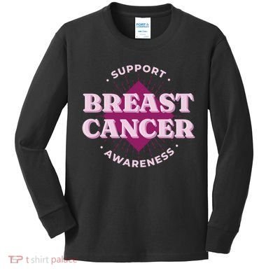 Support Breast Cancer Awareness Kids Long Sleeve Shirt