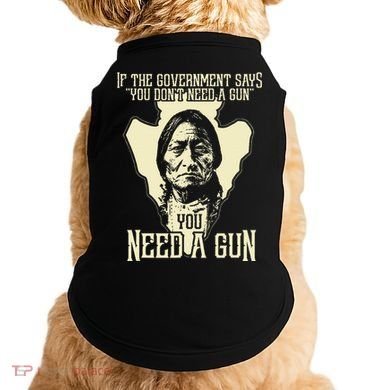 Sitting Bull Chief Gun Retro Arrow Head Doggie Tank