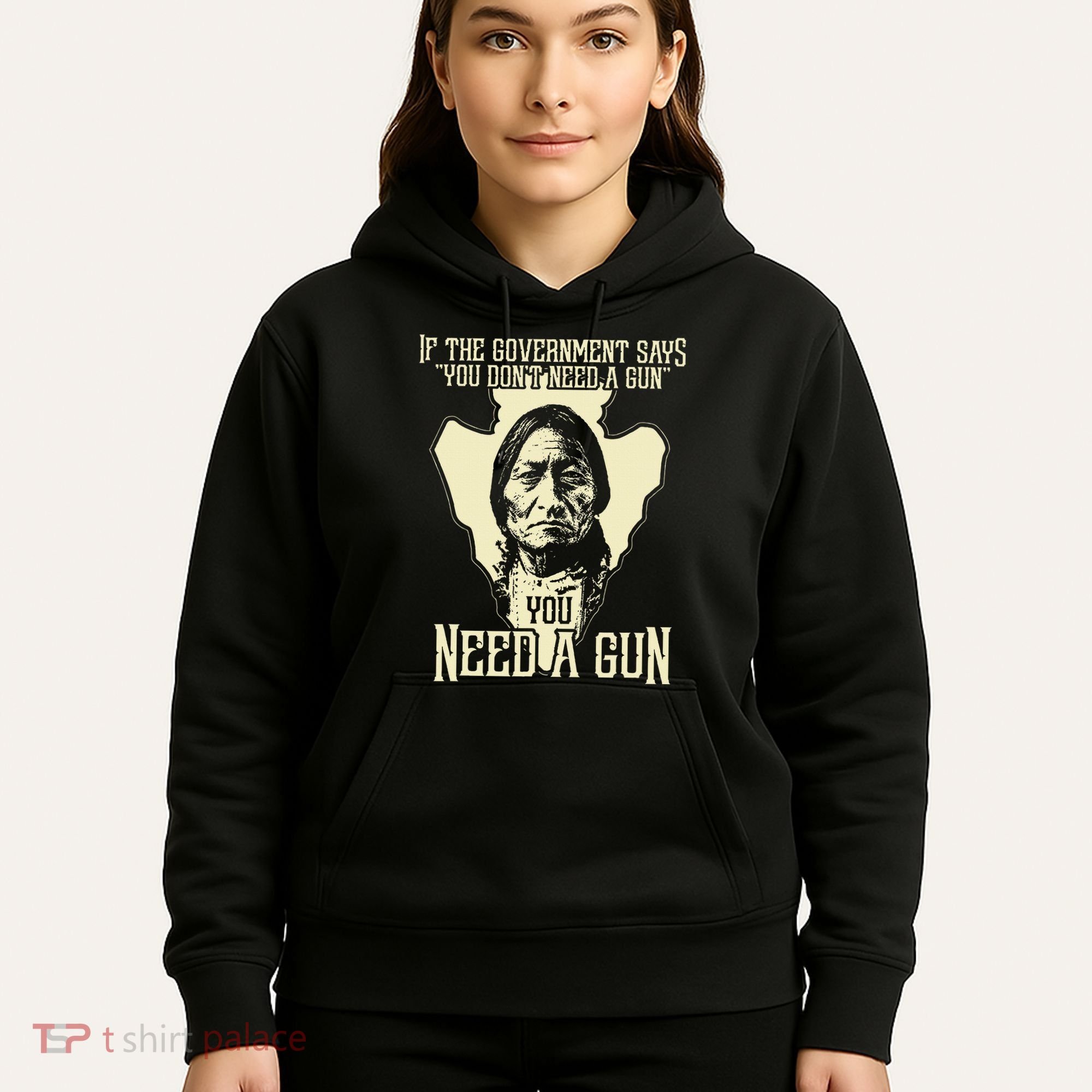 Sitting Bull Chief Gun Retro Arrow Head Hoodie