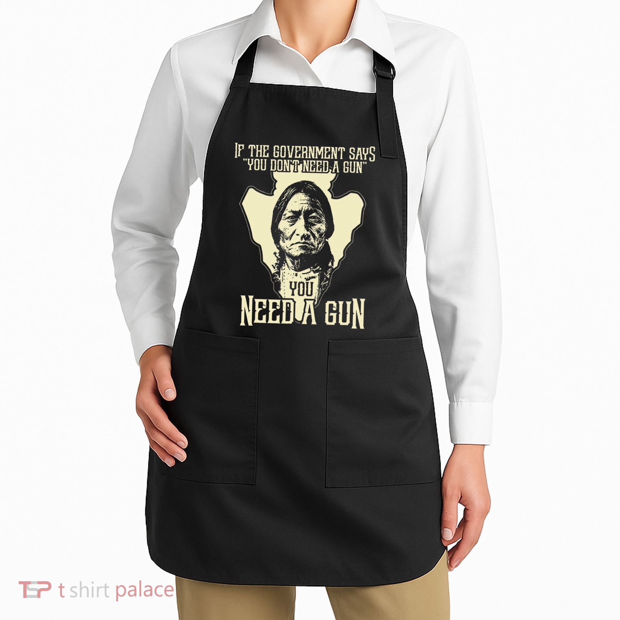 Sitting Bull Chief Gun Retro Arrow Head Apron