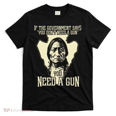 Sitting Bull Chief Gun Retro Arrow Head T-Shirt