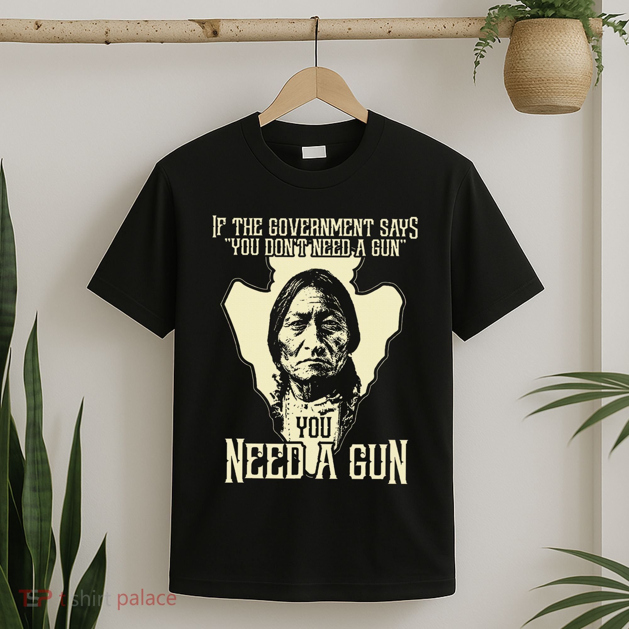 Sitting Bull Chief Gun Retro Arrow Head T-Shirt