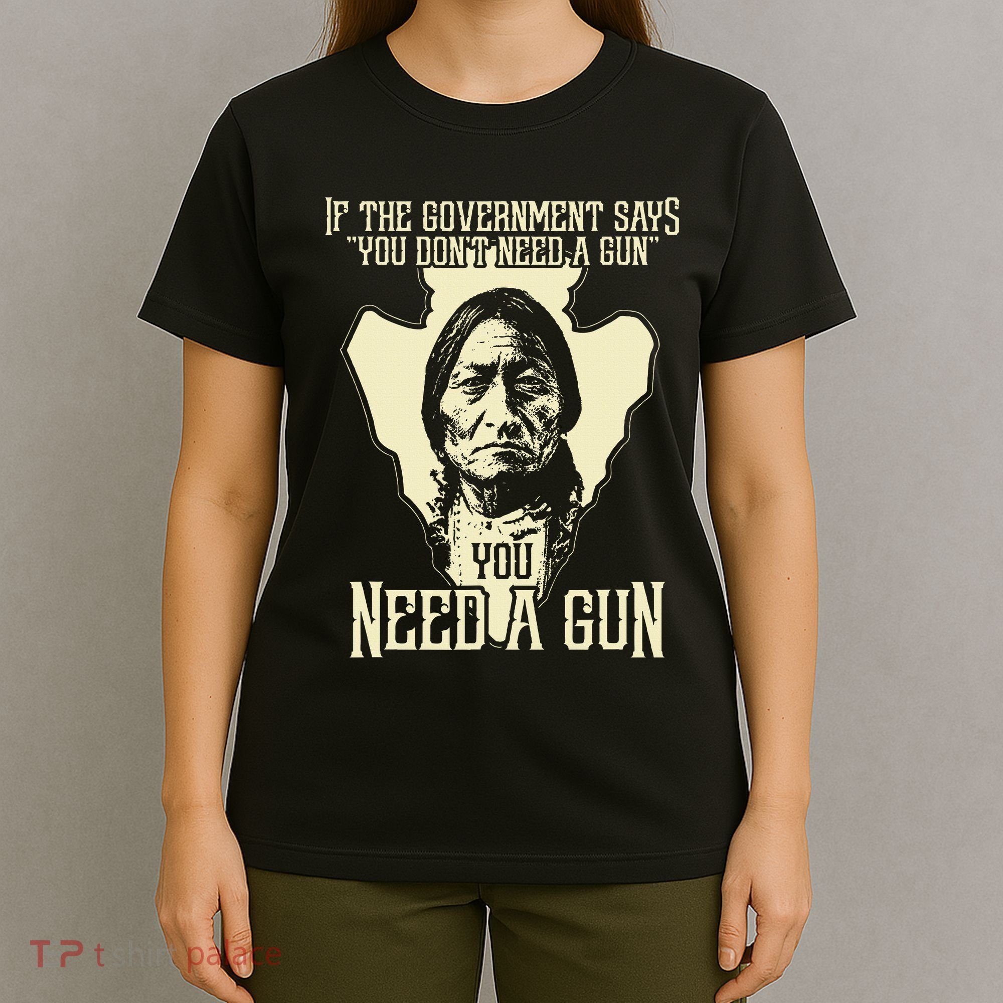 Sitting Bull Chief Gun Retro Arrow Head T-Shirt