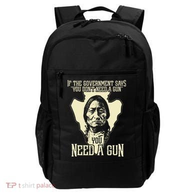Sitting Bull Chief Gun Retro Arrow Head Backpack