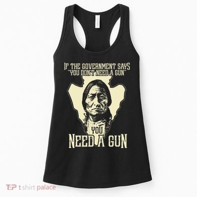 Sitting Bull Chief Gun Retro Arrow Head Women's Tank Top