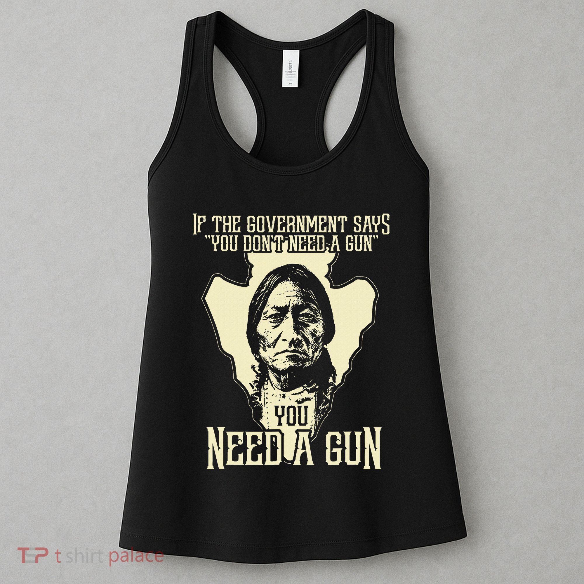Sitting Bull Chief Gun Retro Arrow Head Women's Tank Top