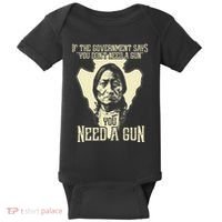 Sitting Bull Chief Gun Retro Arrow Head Baby Bodysuit thumb 0