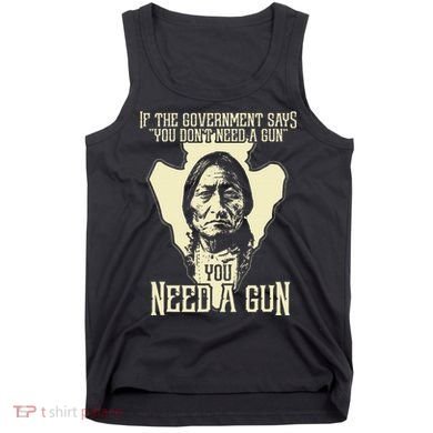 Sitting Bull Chief Gun Retro Arrow Head Tank Top