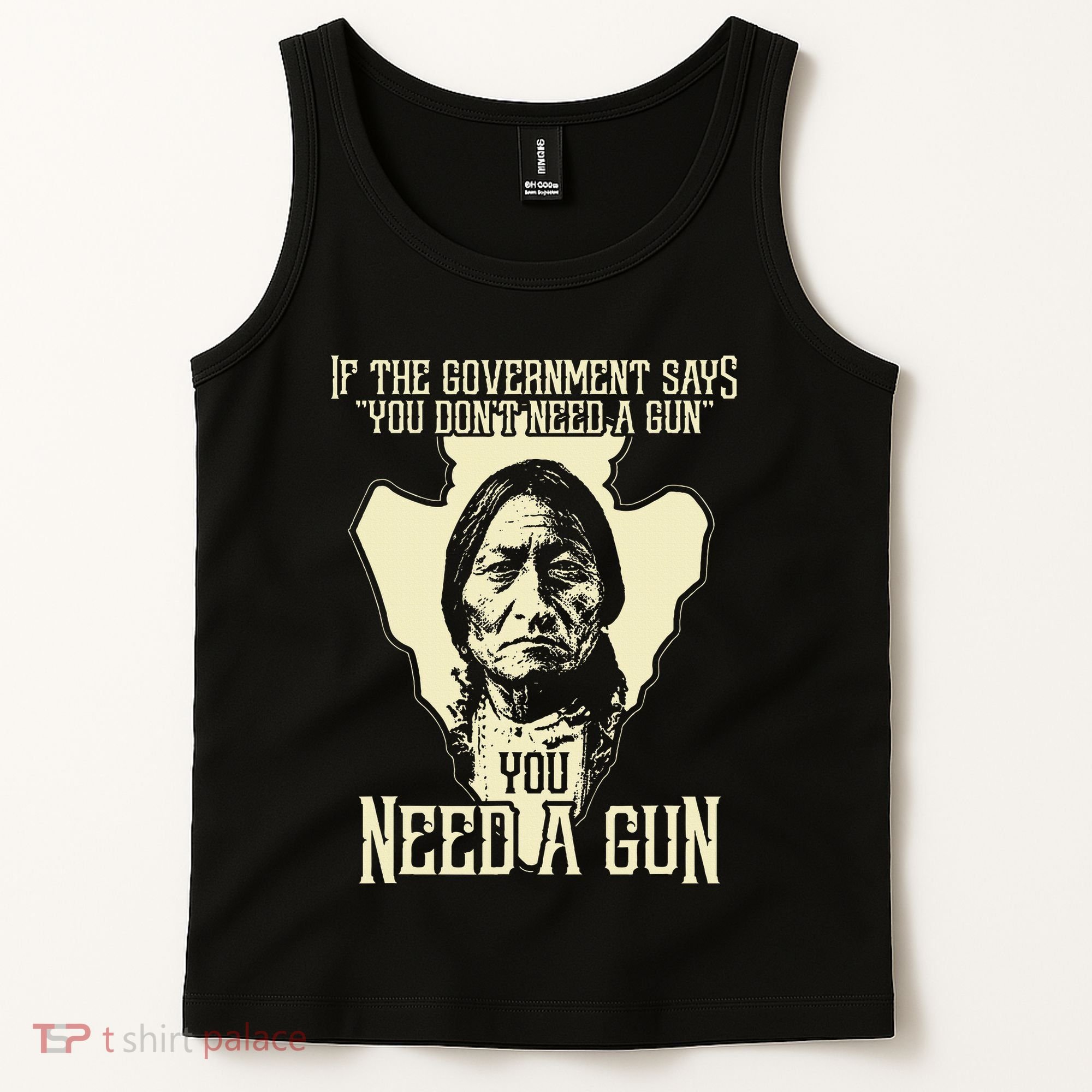 Sitting Bull Chief Gun Retro Arrow Head Tank Top