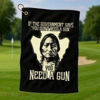 Sitting Bull Chief Gun Retro Arrow Head Golf Towel thumb 1