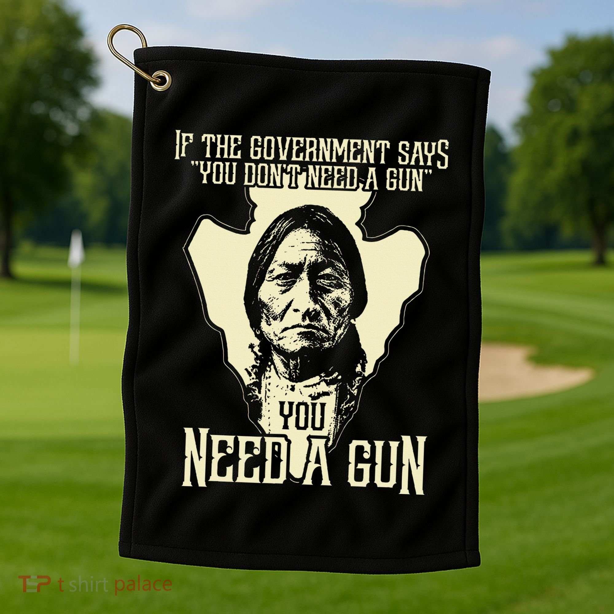 Sitting Bull Chief Gun Retro Arrow Head Golf Towel
