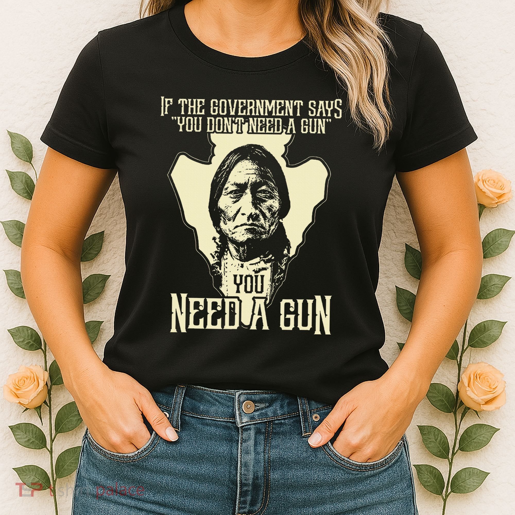 Sitting Bull Chief Gun Retro Arrow Head Women's T-Shirt