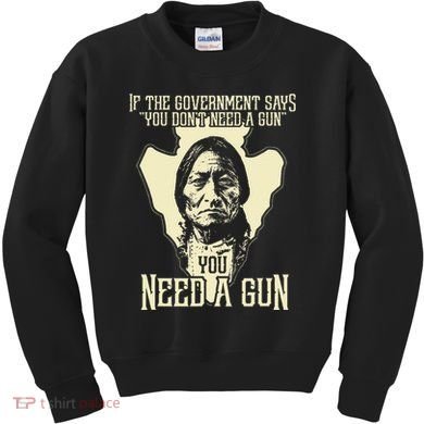 Sitting Bull Chief Gun Retro Arrow Head Kids Sweatshirt