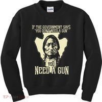 Sitting Bull Chief Gun Retro Arrow Head Kids Sweatshirt thumb 0