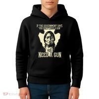 Sitting Bull Chief Gun Retro Arrow Head Kids Hoodie thumb 4