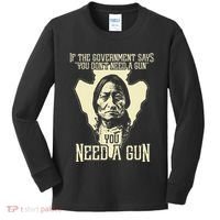 Sitting Bull Chief Gun Retro Arrow Head Kids Long Sleeve Shirt thumb 0