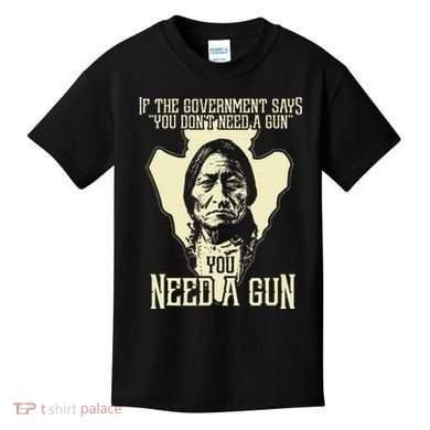Sitting Bull Chief Gun Retro Arrow Head Kids T-Shirt