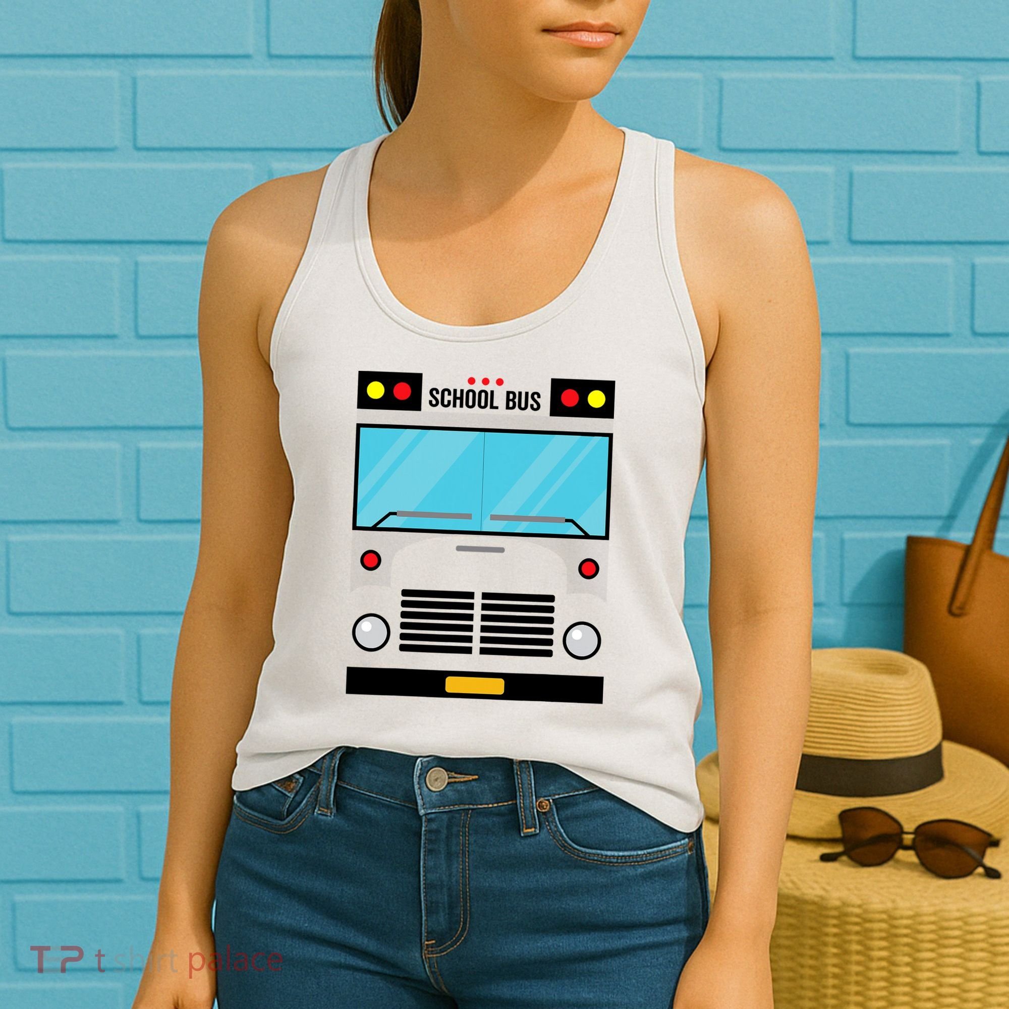 School Bus Costume Simple Halloween Costume Women's Tank Top