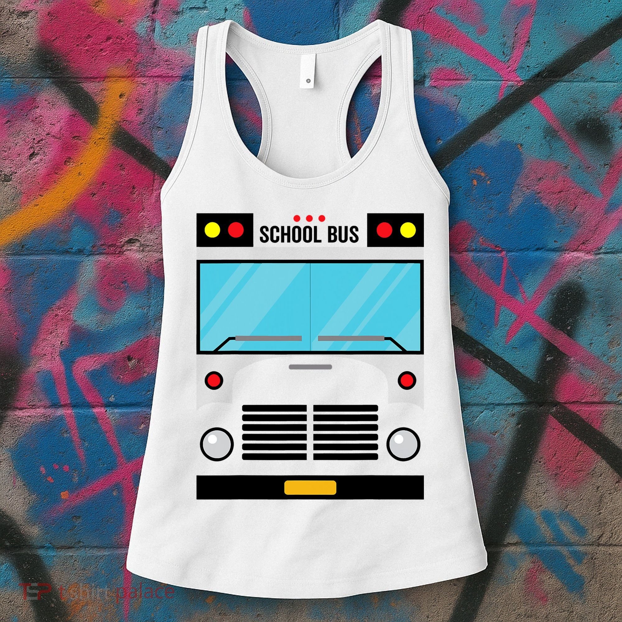 School Bus Costume Simple Halloween Costume Women's Tank Top