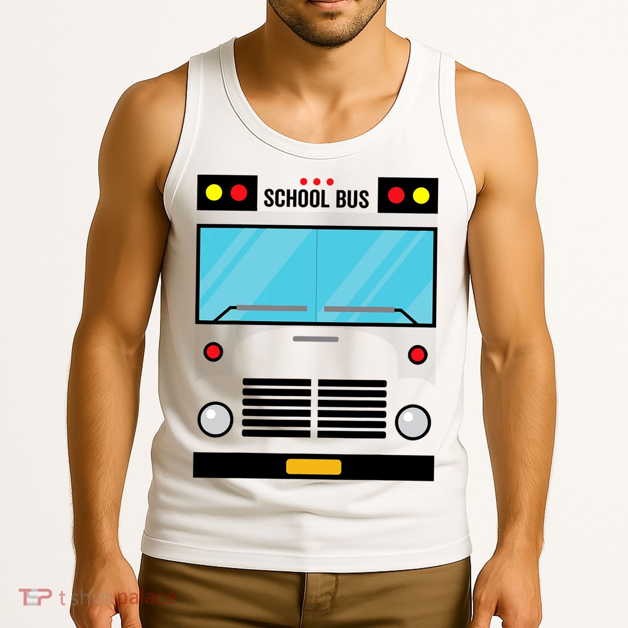 School Bus Costume Simple Halloween Costume Tank Top