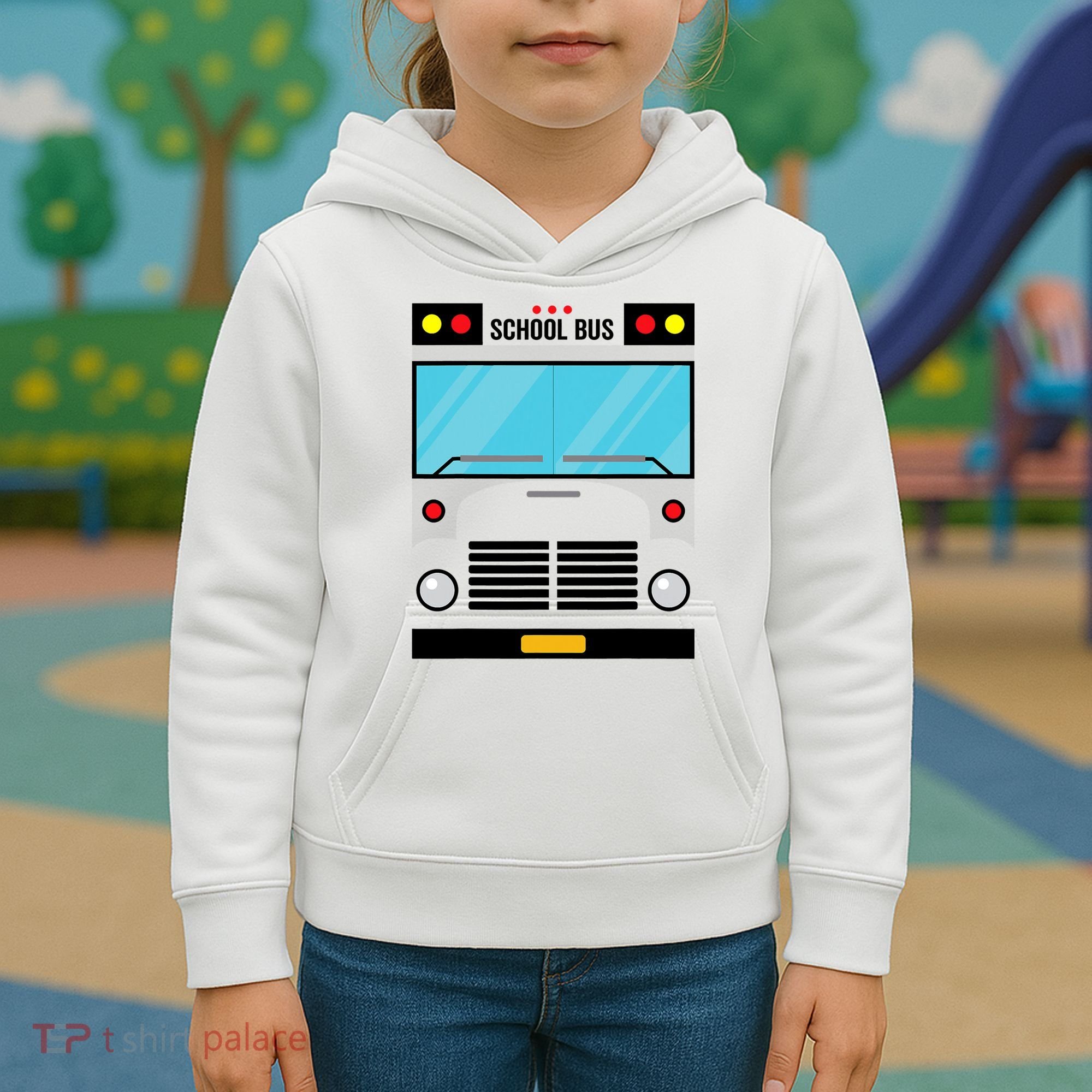 School Bus Costume Simple Halloween Costume Kids Hoodie
