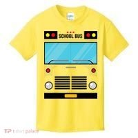 School Bus Costume Simple Halloween Costume Kids T-Shirt thumb 0