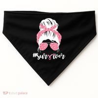 Survivor Breast Cancer Girl USA-Made Doggie Bandana thumb 0