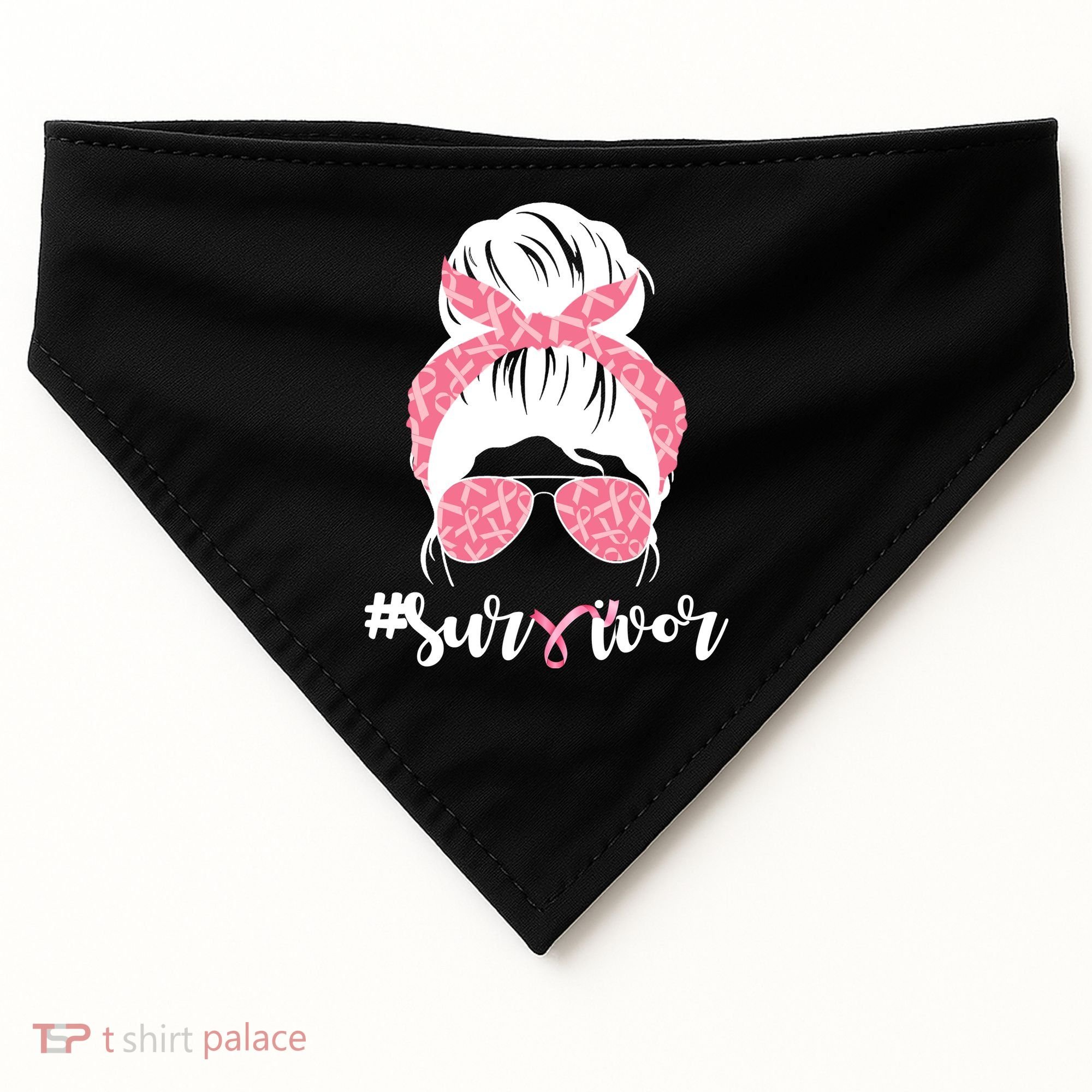 Survivor Breast Cancer Girl USA-Made Doggie Bandana